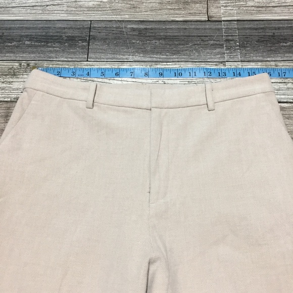 Uniqlo Straight Herringbone Pants Women’s M Cream Light Beige (Inseam 27.5) - Picture 4 of 9
